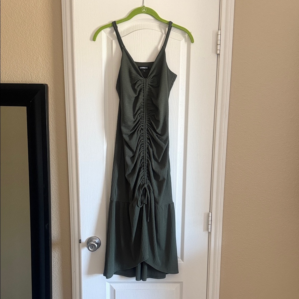 Express Dark Green High Low Dress